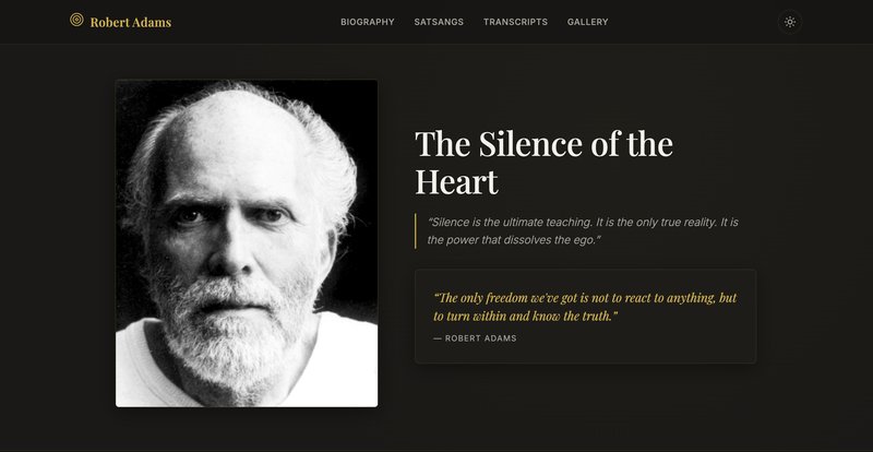 Screenshot of Robert Adams Spiritual Teachings web app